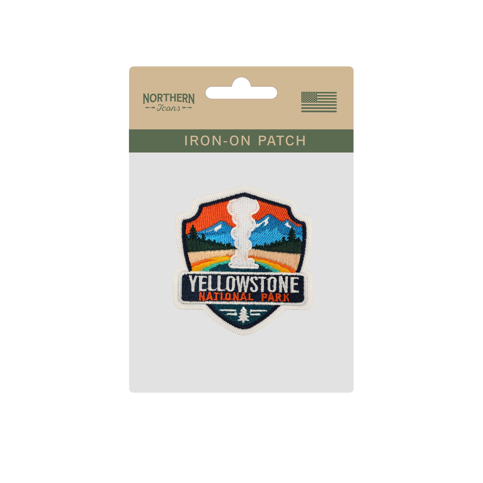 Yellowstone National Park Embroidered Iron-on Patch | Wyoming Travel Souvenir Patch for Hats, Jackets & Backpacks