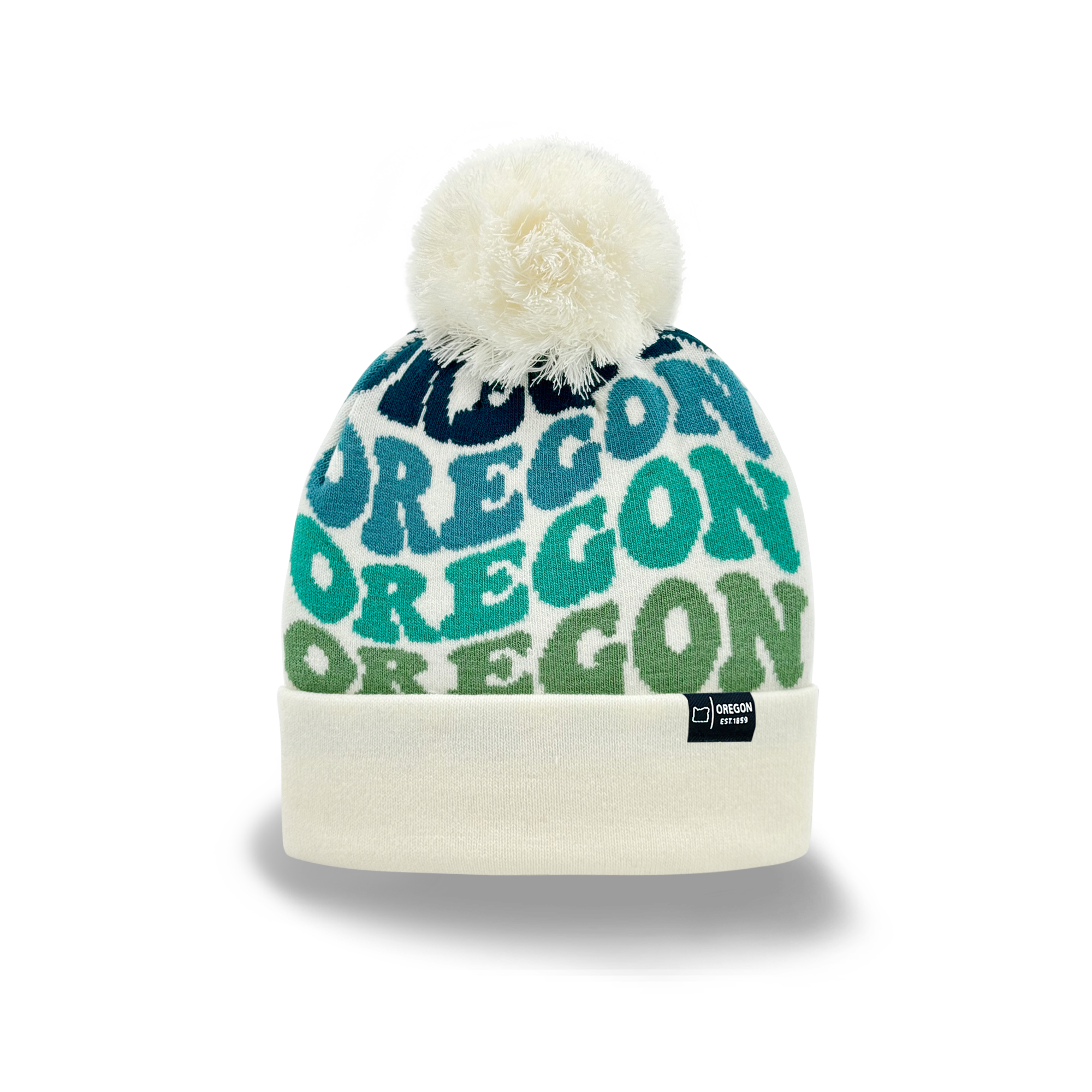 OREGON Colorful Knit Pom Pom Beanie - Retro Winter Warm Hat