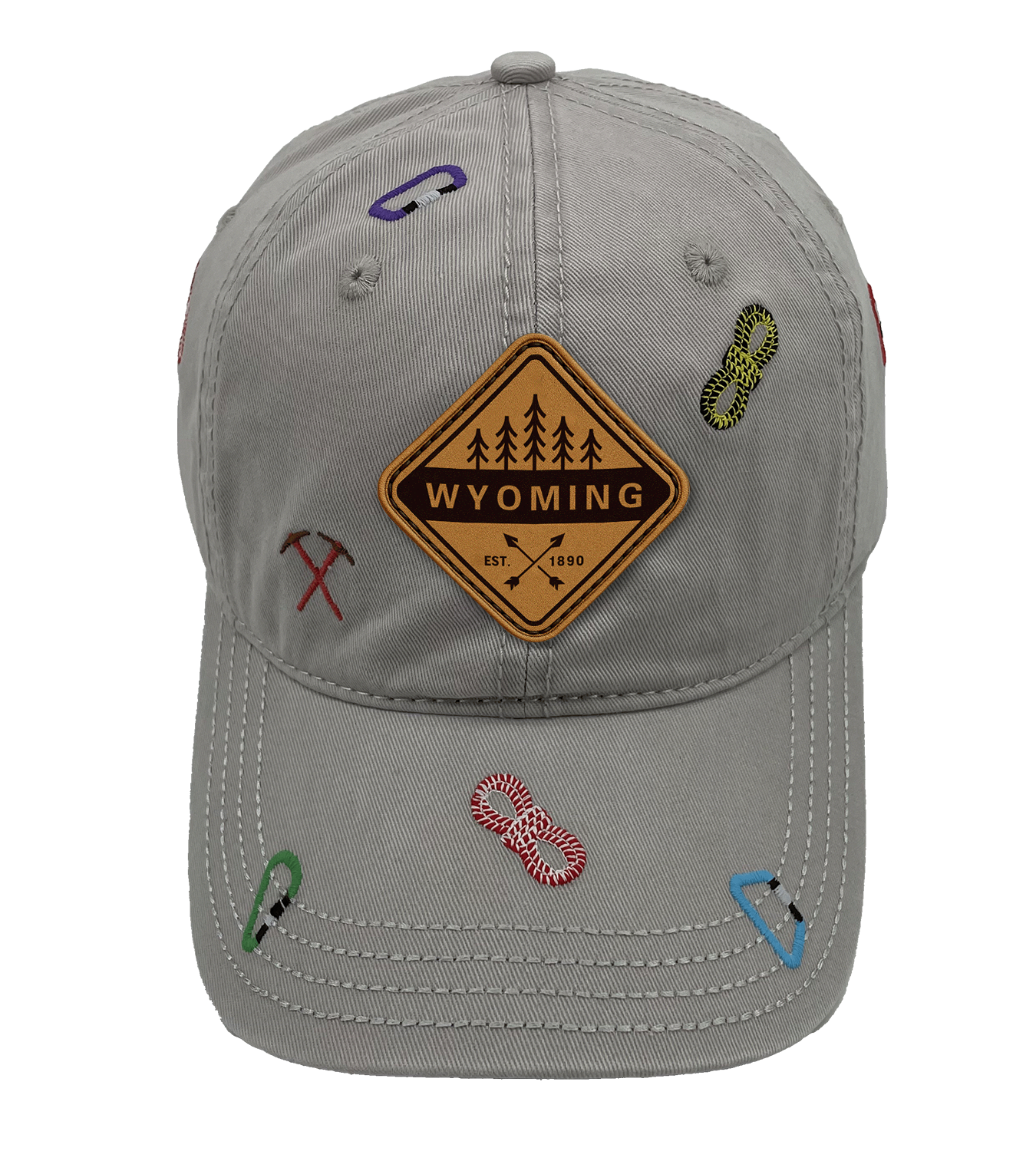 Wyoming Baseball Cap Outdoor Hiking Adventure Hat Adjustable Souvenir Travel Gift Embroidered Design