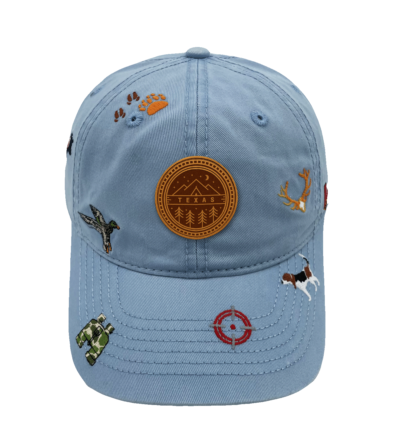 Texas Outdoor Adventure Baseball Cap ¨C White Hunting Fishing Camping Embroidered Hat for Nature Enthusiasts