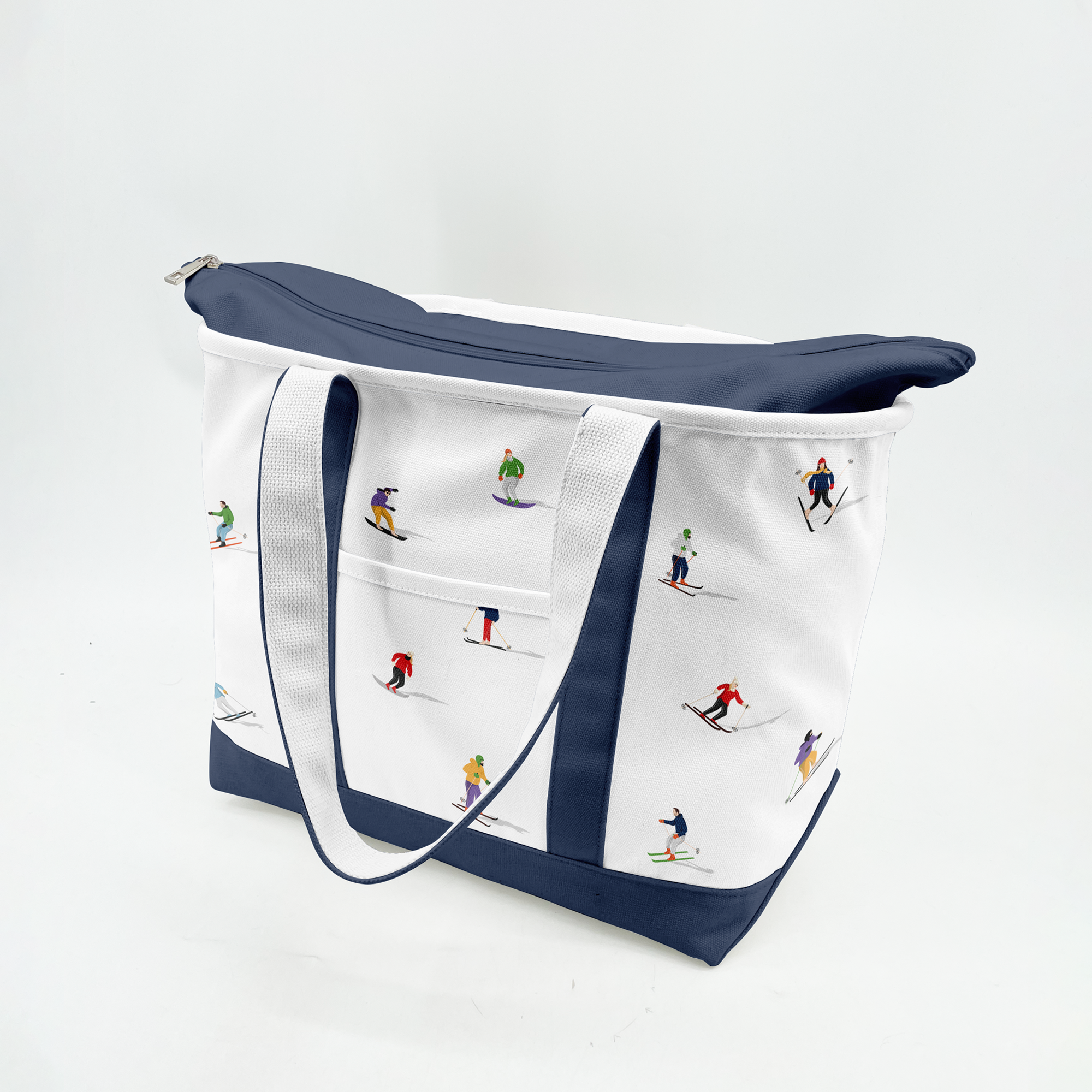 Ski Adventure Canvas Tote Bag – Winter Sports Travel Carryall
