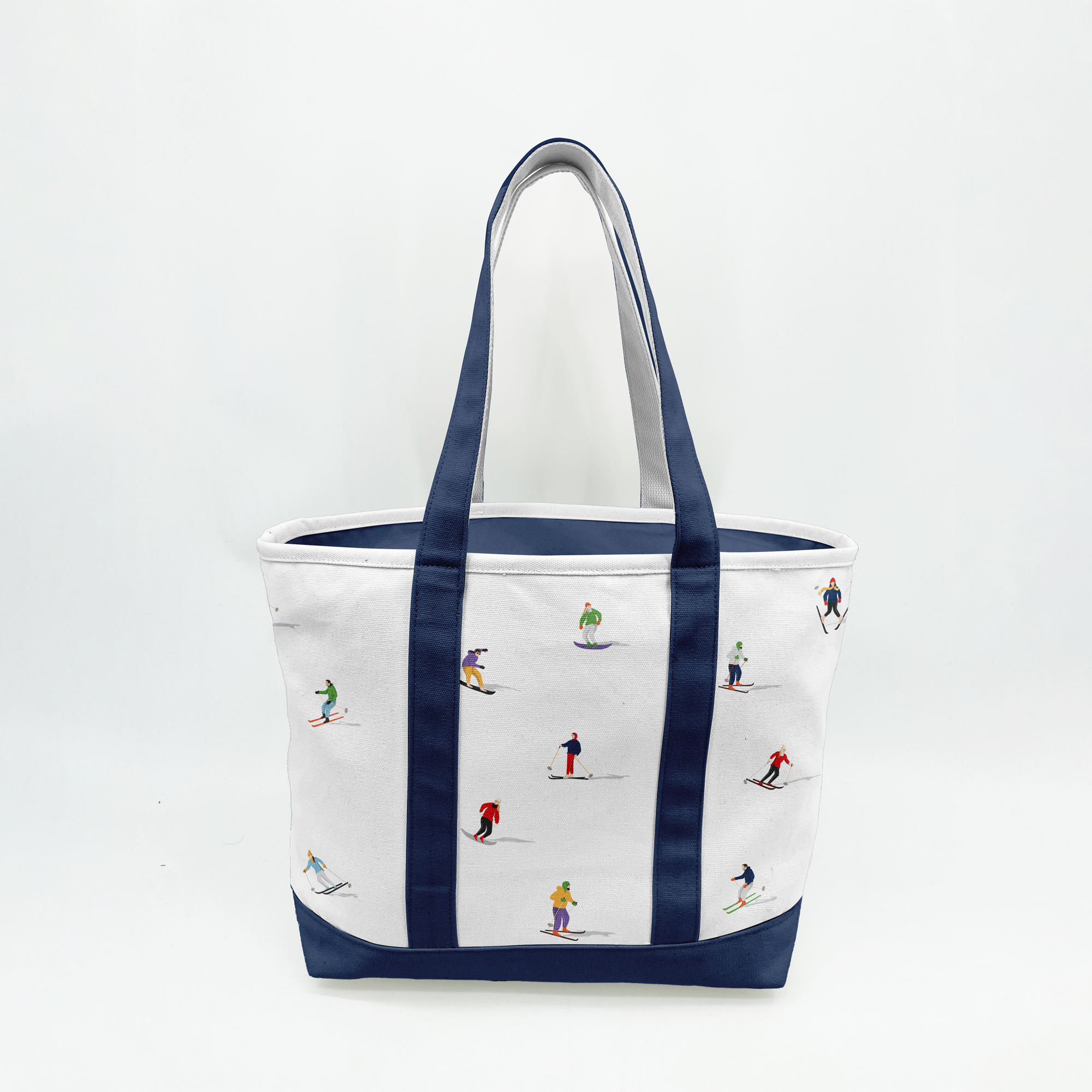 Ski Adventure Canvas Tote Bag – Winter Sports Travel Carryall