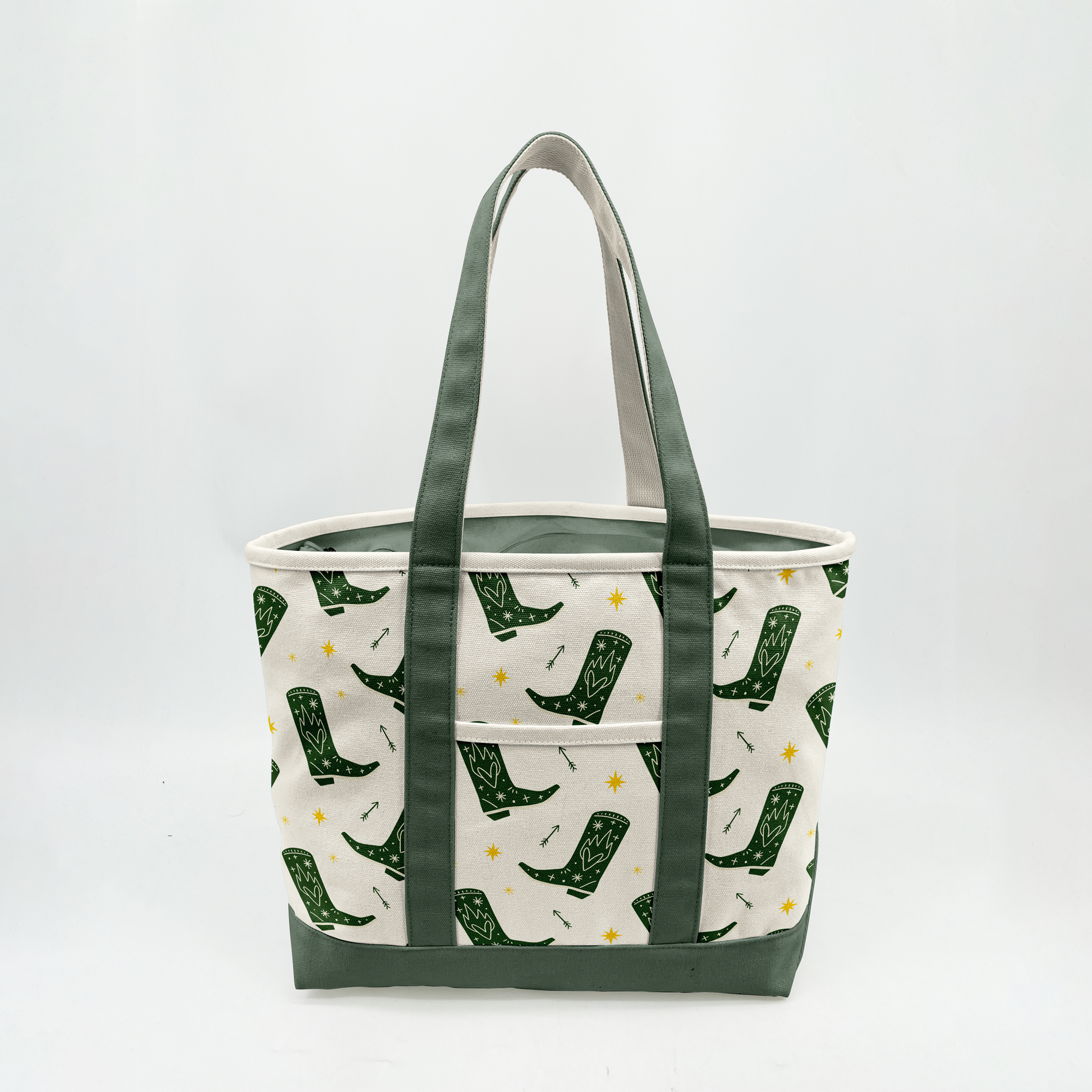 Western Cowboy Boots Canvas Tote Bag – Rustic Adventure Carryall