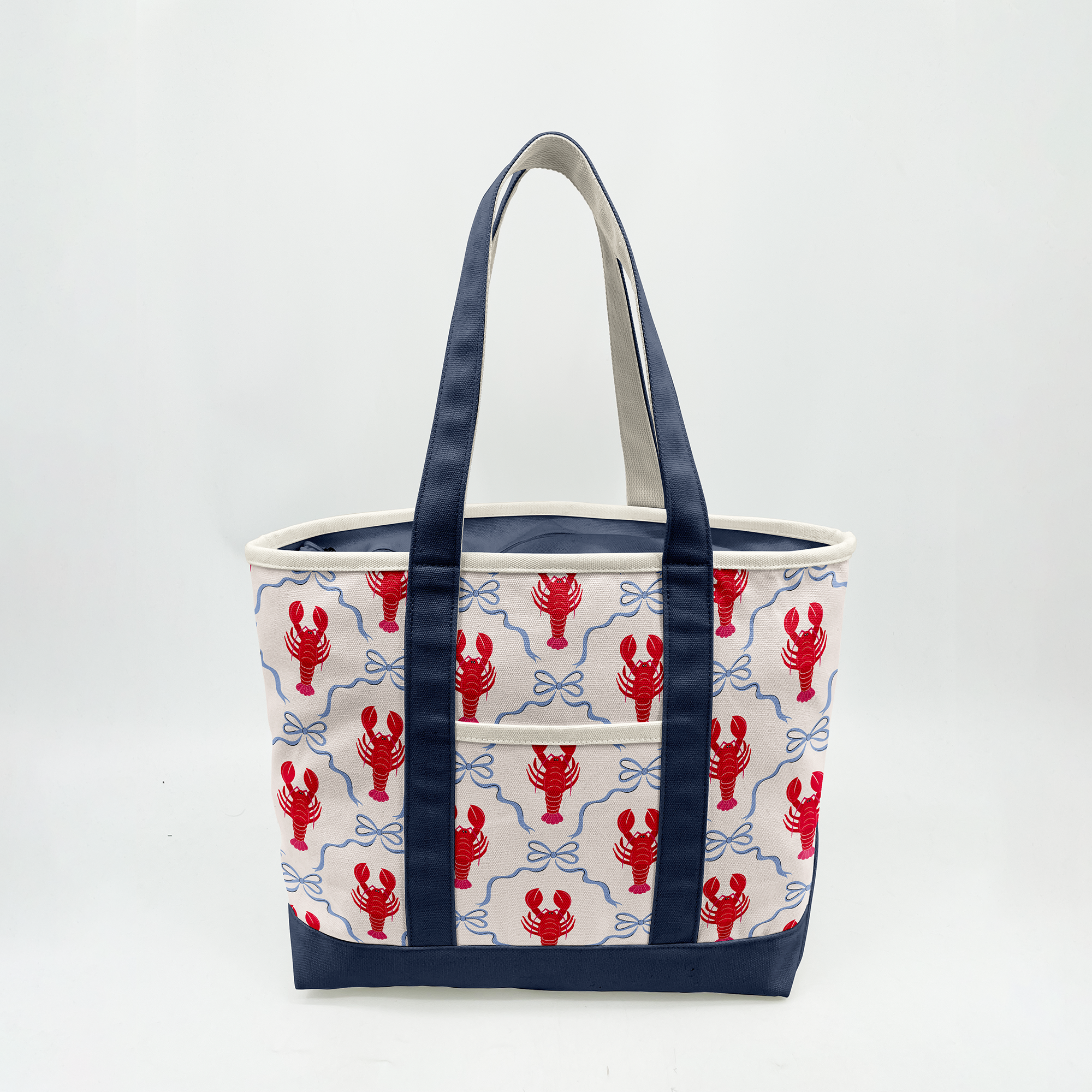 Coastal Lobster Canvas Tote Bag ¨C Nautical Seafood Market Carryall