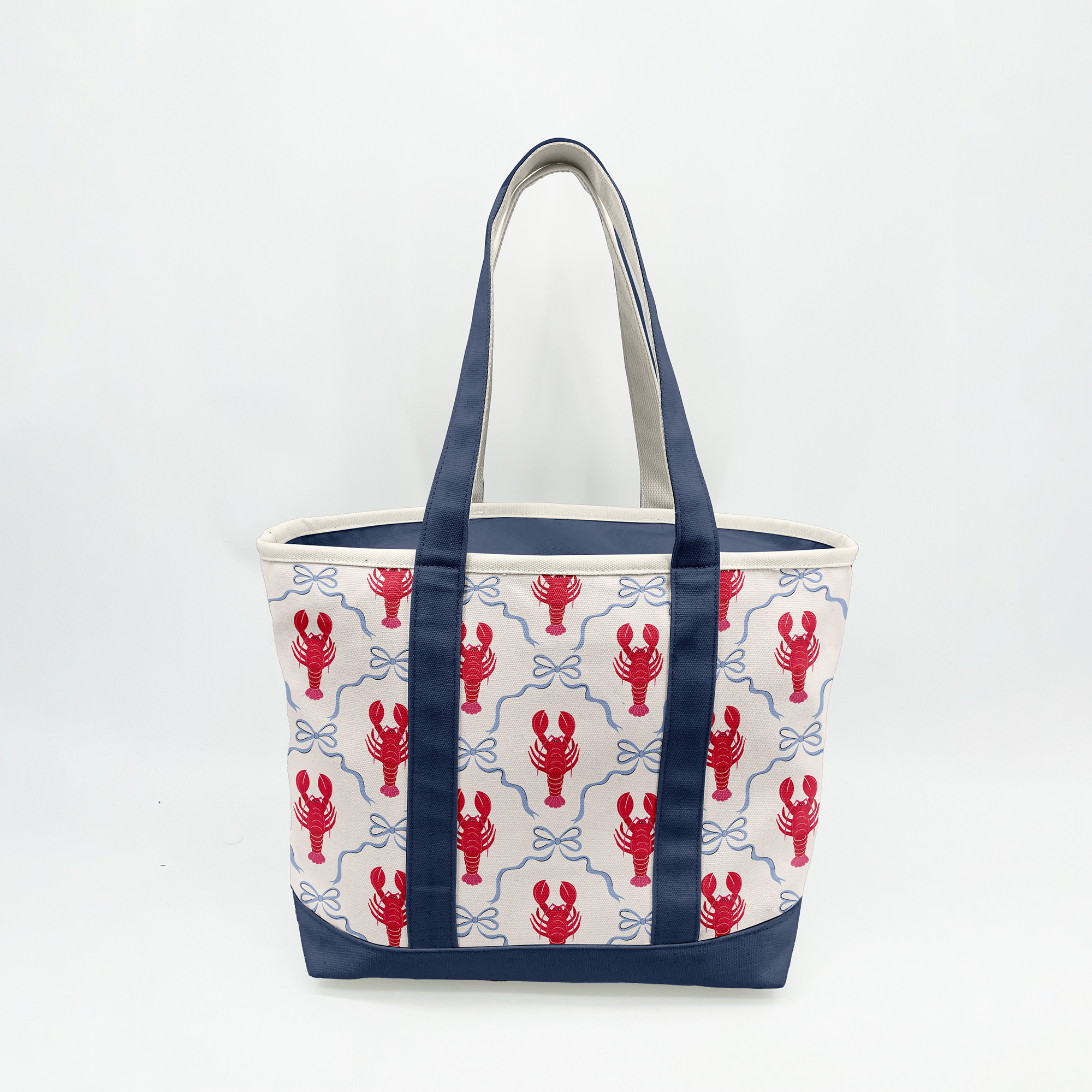 Coastal Lobster Canvas Tote Bag ¨C Nautical Seafood Market Carryall