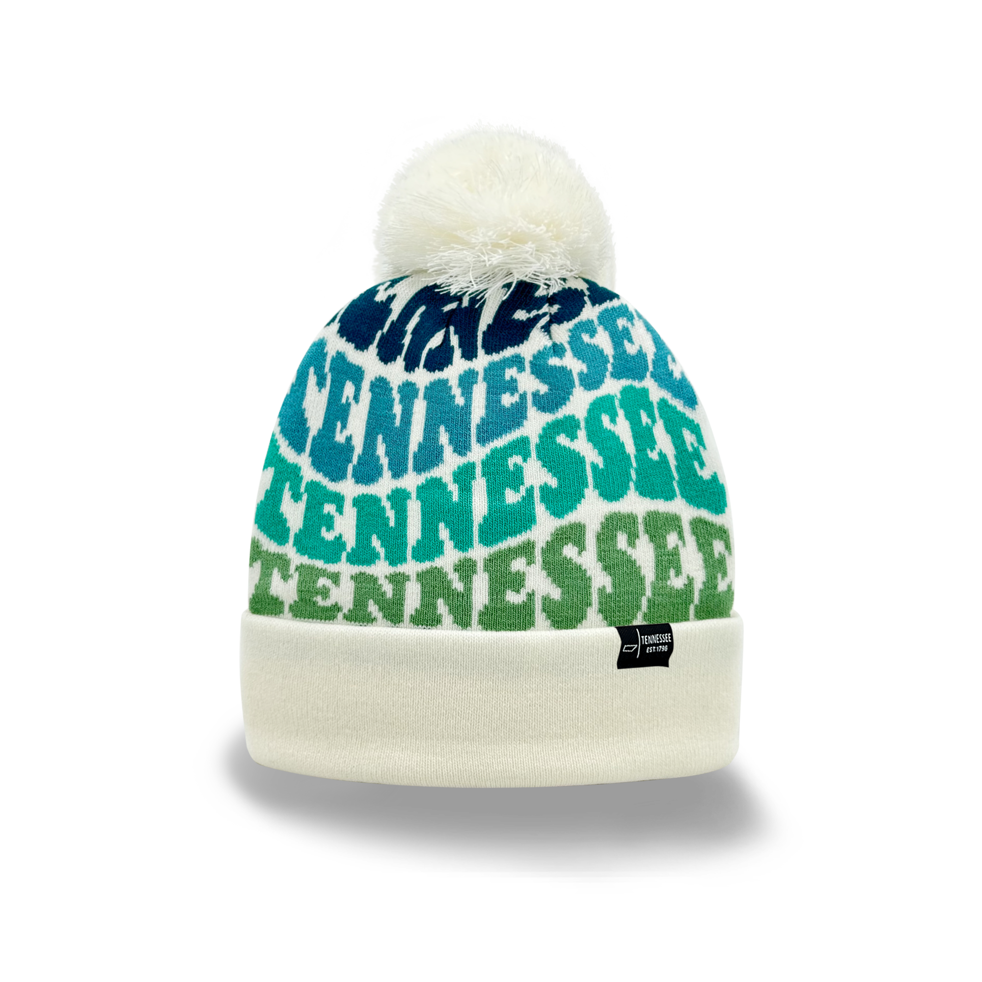 TENNESSEE Colorful Knit Pom Pom Beanie - Retro Winter Warm Hat