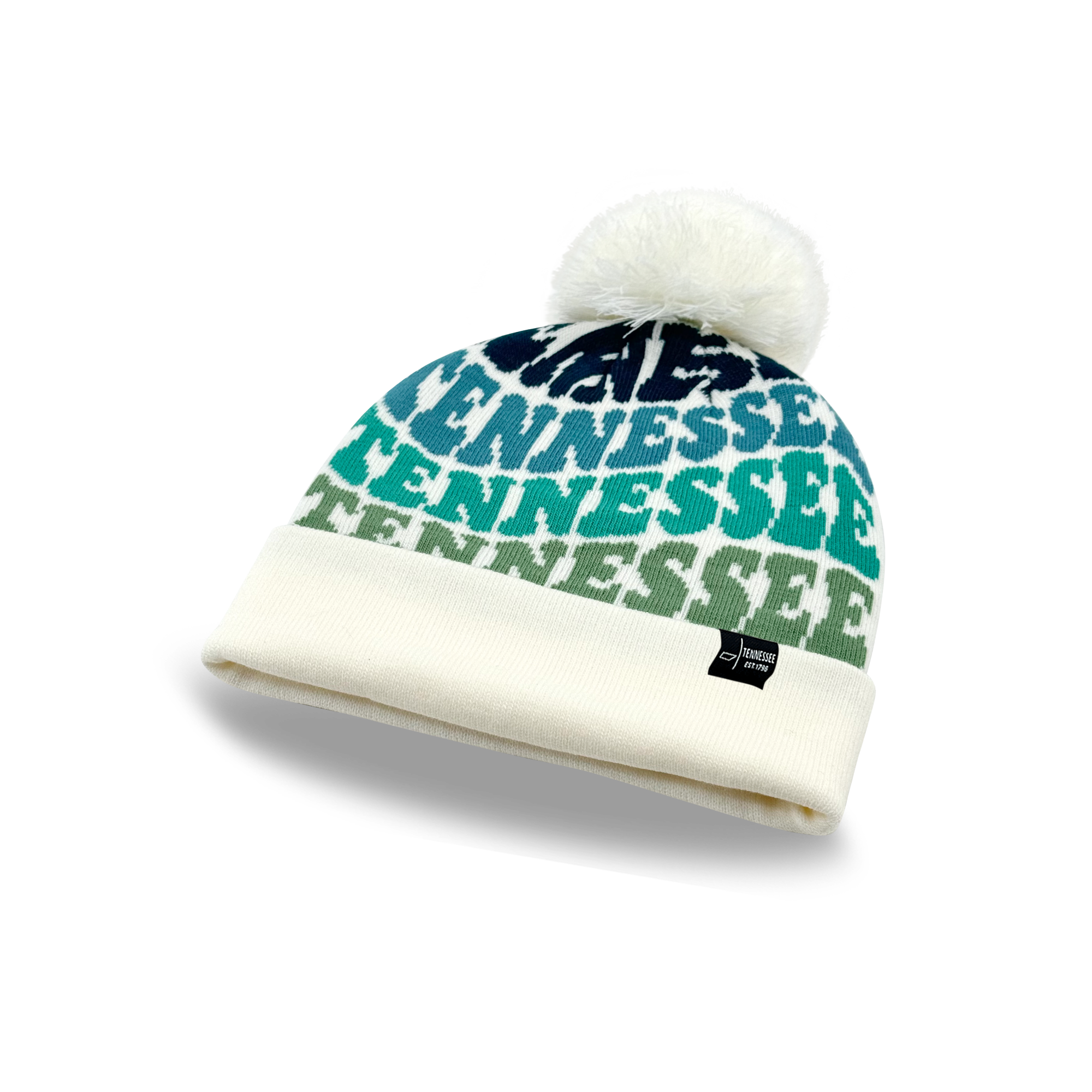 TENNESSEE Colorful Knit Pom Pom Beanie - Retro Winter Warm Hat