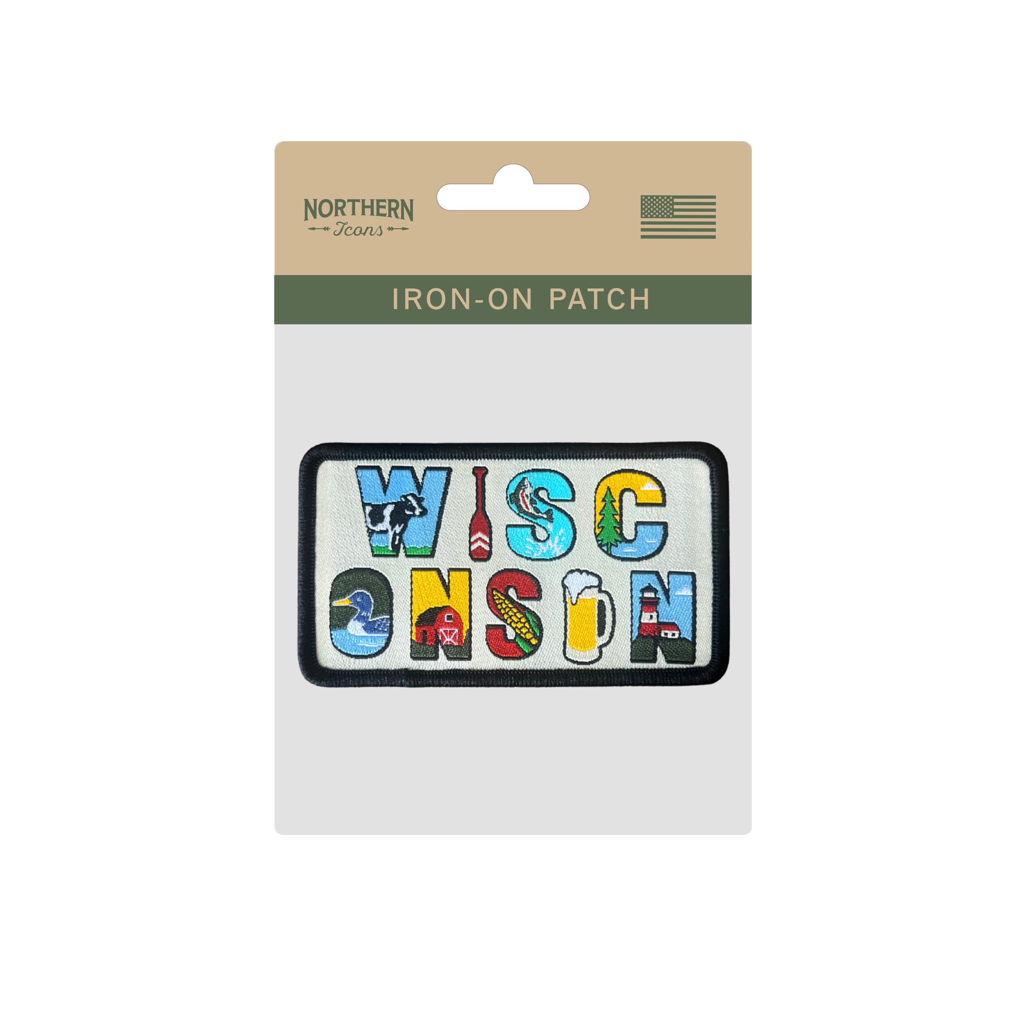 Wisconsin State Iron-on Embroidered Patch | USA Travel Souvenir Patch for Hats, Jackets & Backpacks