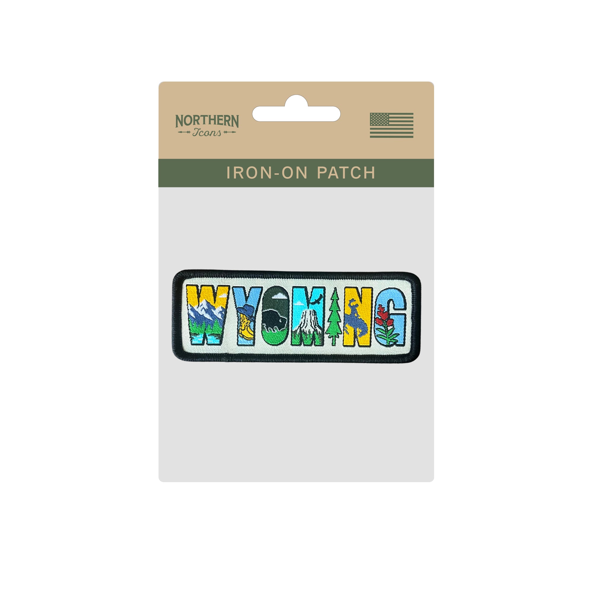 Wyoming State Iron-on Embroidered Patch | USA Travel Souvenir Patch for Hats, Jackets & Backpacks