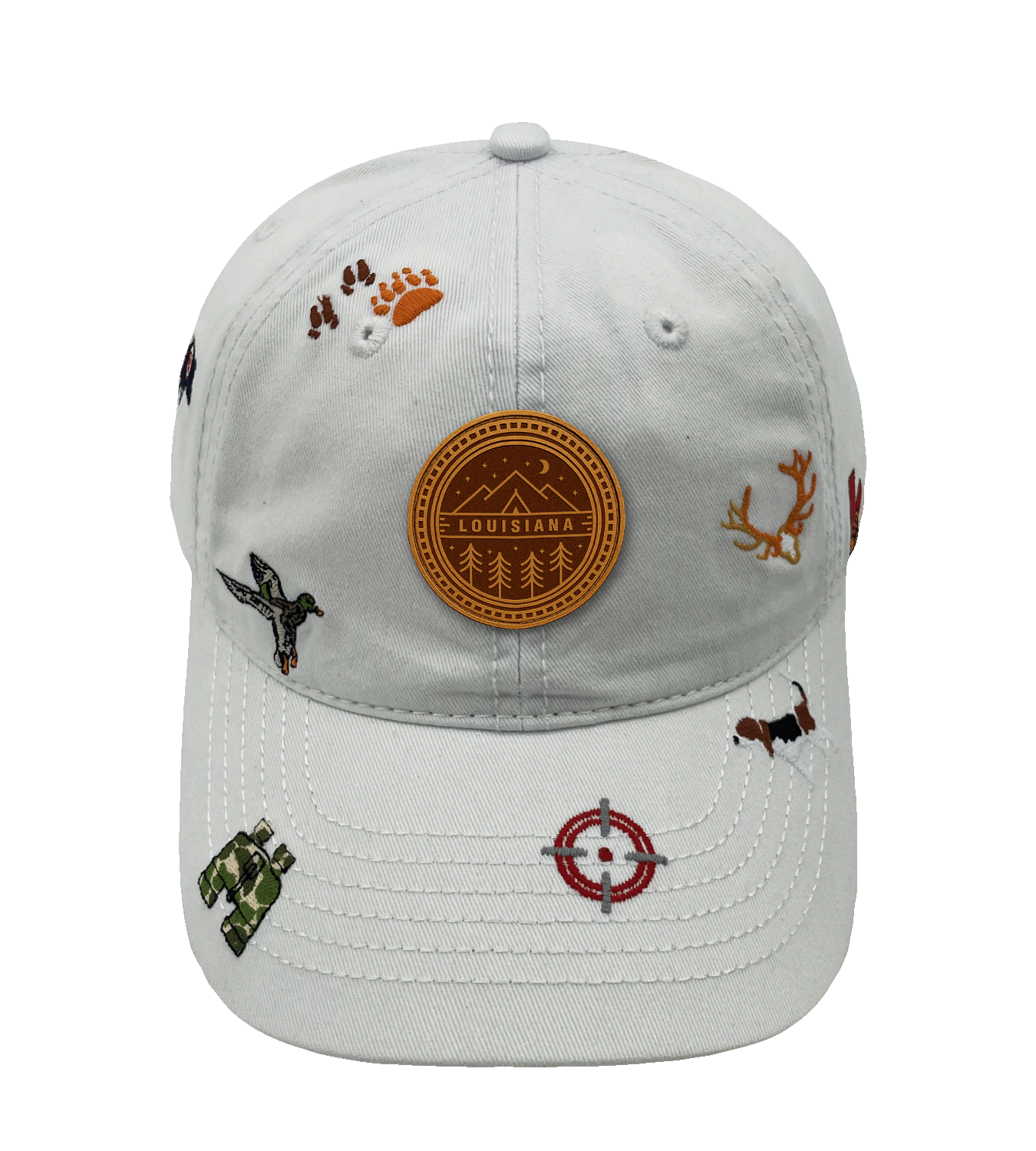 Louisiana Outdoor Adventure Baseball Cap ¨C Khaki Hunting Fishing Camping Embroidered Hat for Nature Enthusiasts