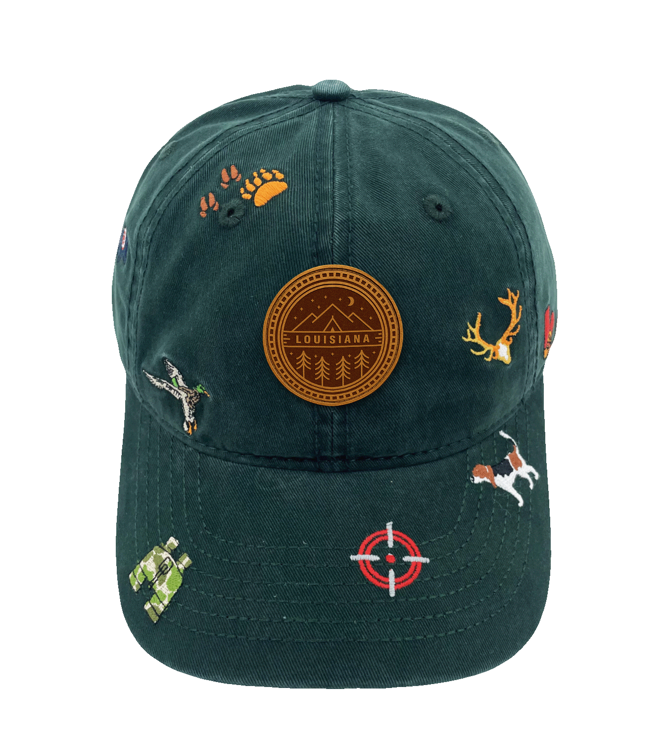 Louisiana Outdoor Adventure Baseball Cap ¨C Khaki Hunting Fishing Camping Embroidered Hat for Nature Enthusiasts