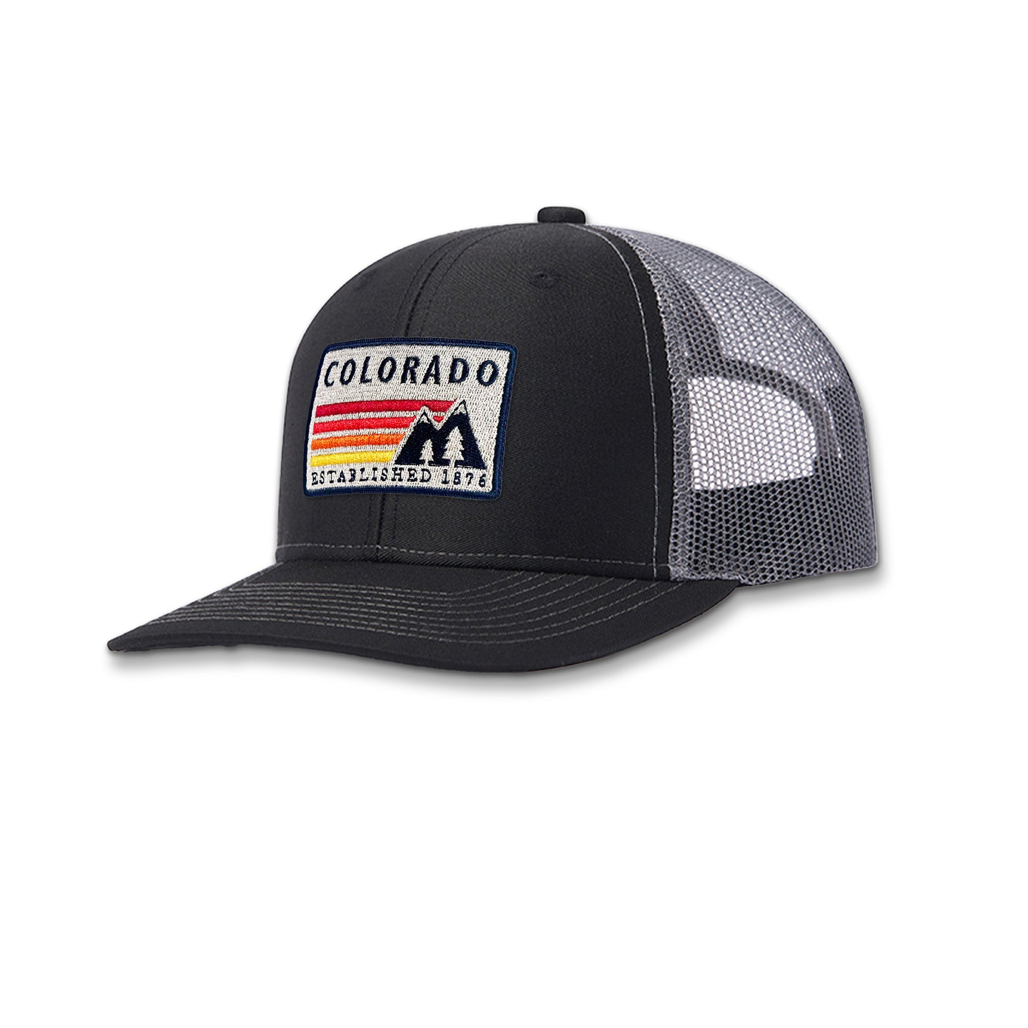 Colorado Mountain Embroidered Patch Trucker Hat Vintage Outdoor Cap