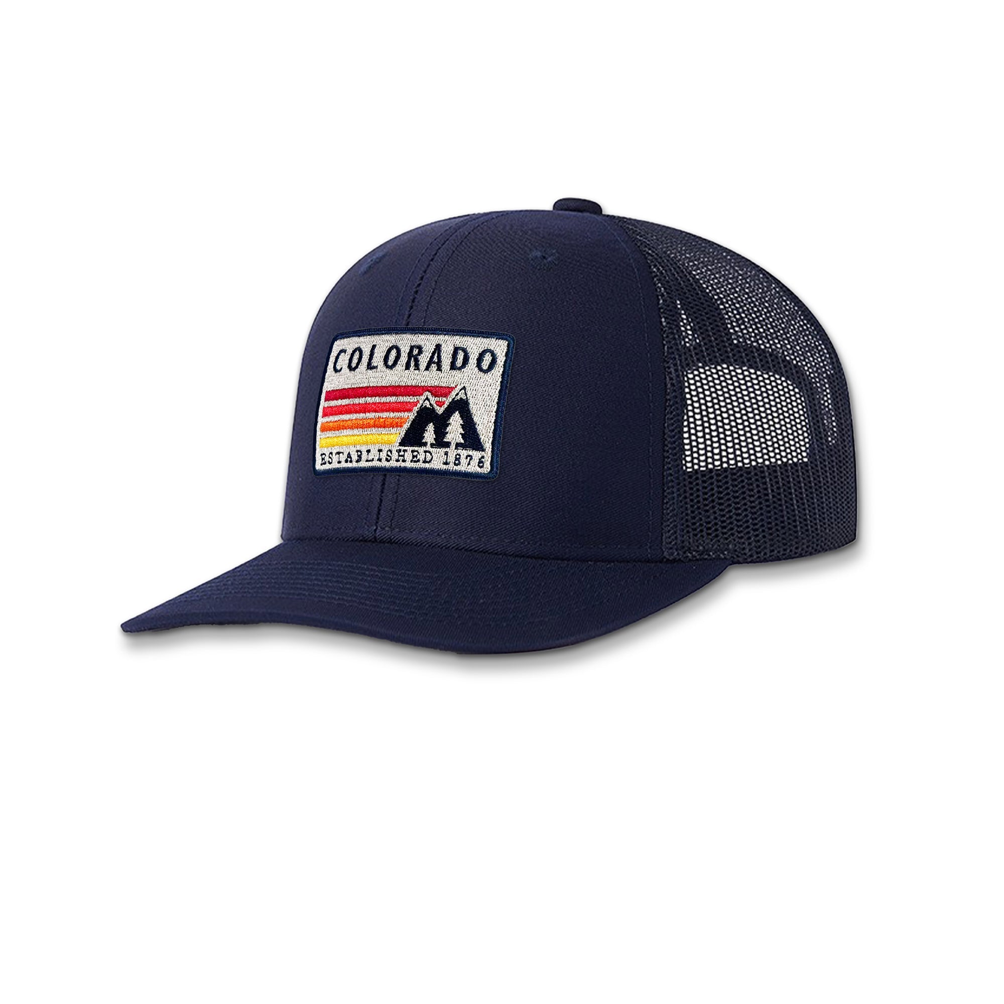 Colorado Mountain Embroidered Patch Trucker Hat Vintage Outdoor Cap