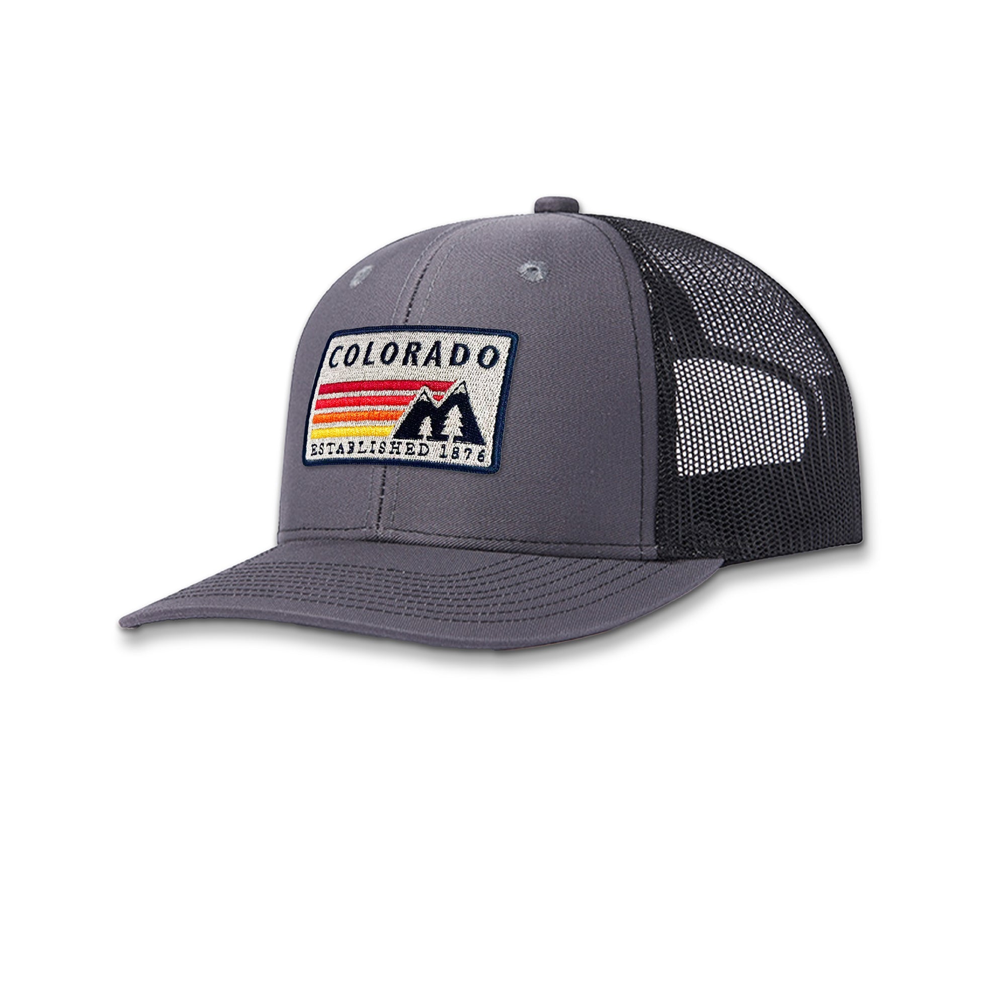 Colorado Mountain Embroidered Patch Trucker Hat Vintage Outdoor Cap
